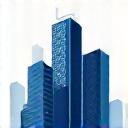 Icône représentant des bâtiments d'entreprise pour le Droit des Sociétés